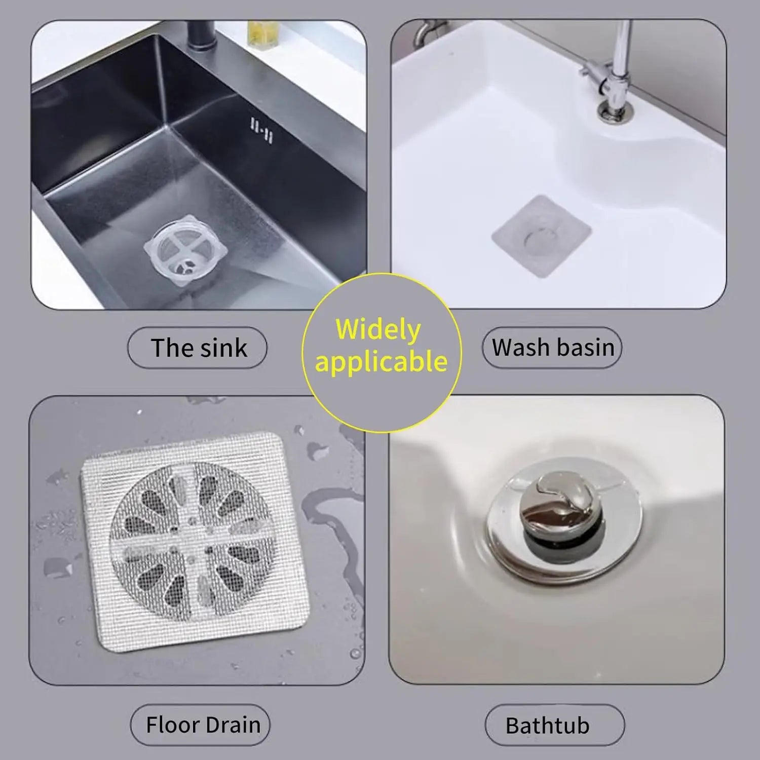50pcs Disposable Shower Drain Hair Catcher  Floor Sink Strainer Filter Mesh Stickers