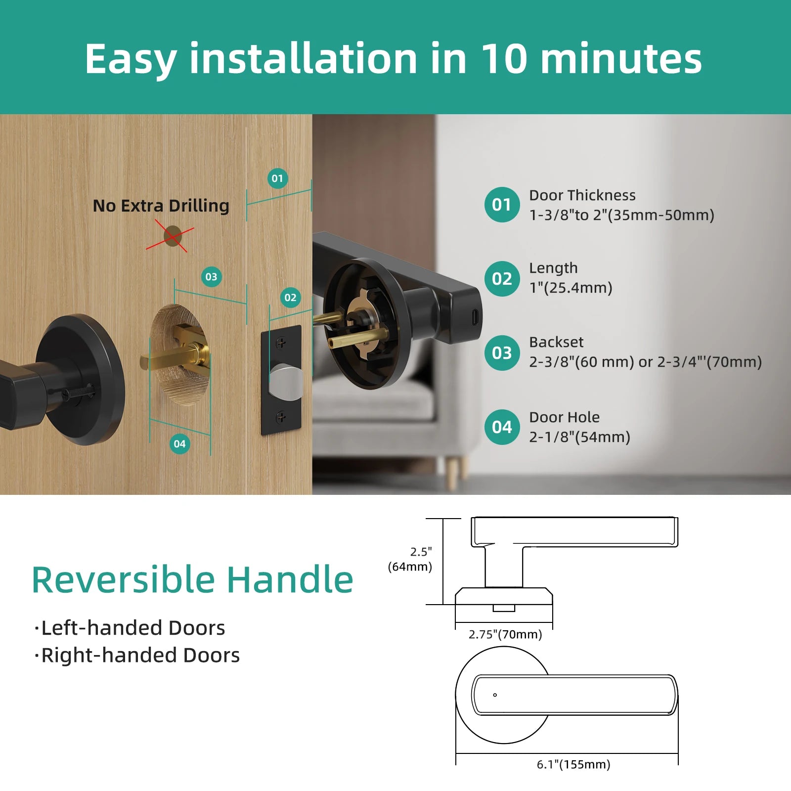Fingerprint Smart Lock App Control Passcode Electronic Touchscreen Keypad