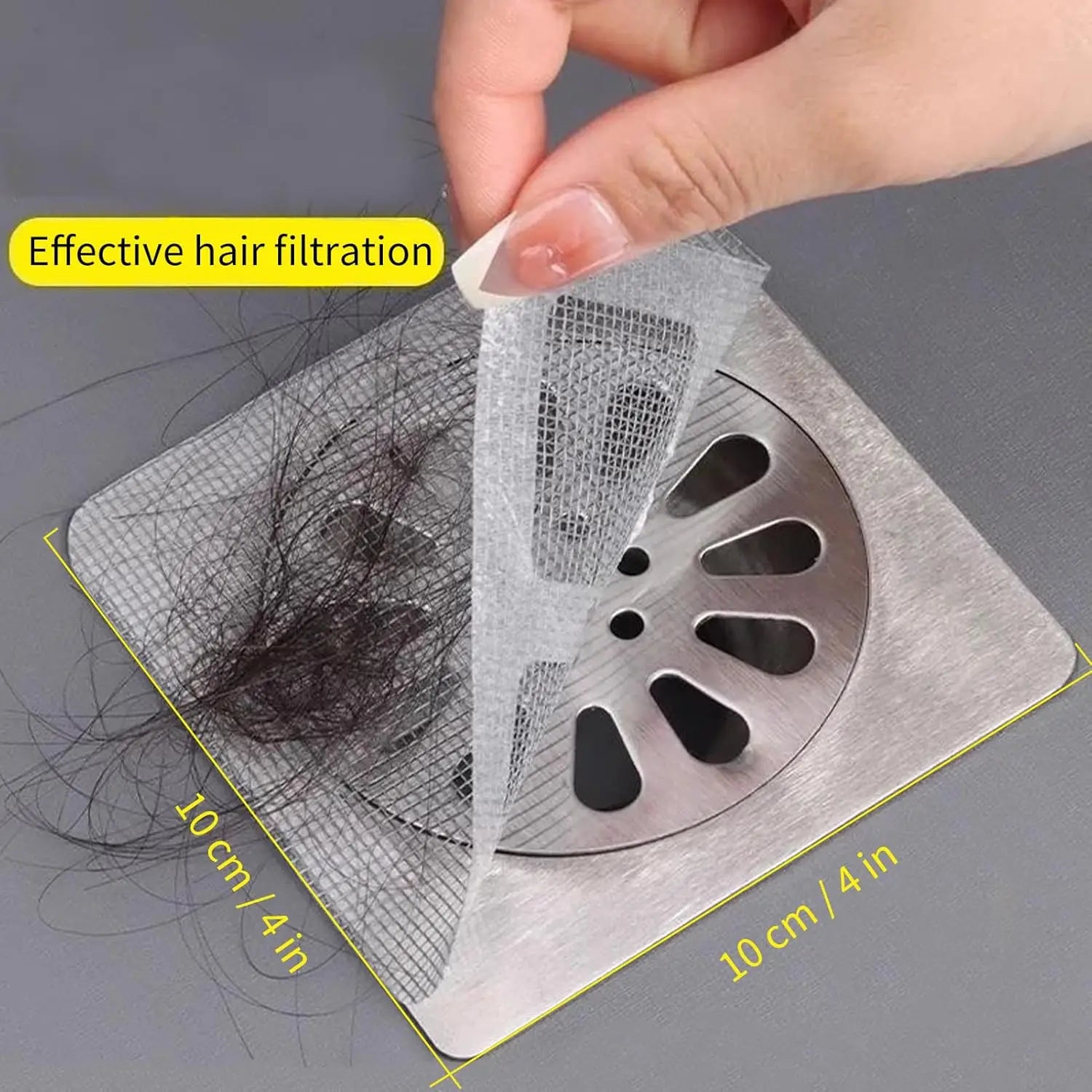 50pcs Disposable Shower Drain Hair Catcher  Floor Sink Strainer Filter Mesh Stickers