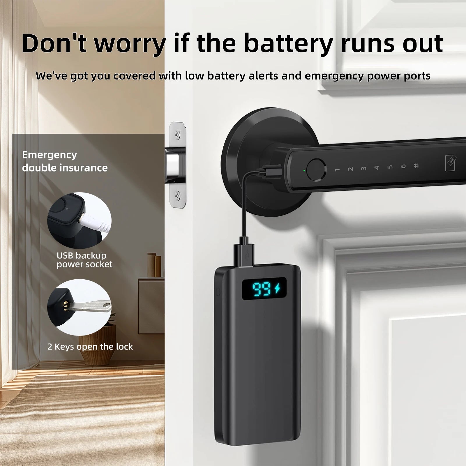 Fingerprint Smart Lock App Control Passcode Electronic Touchscreen Keypad